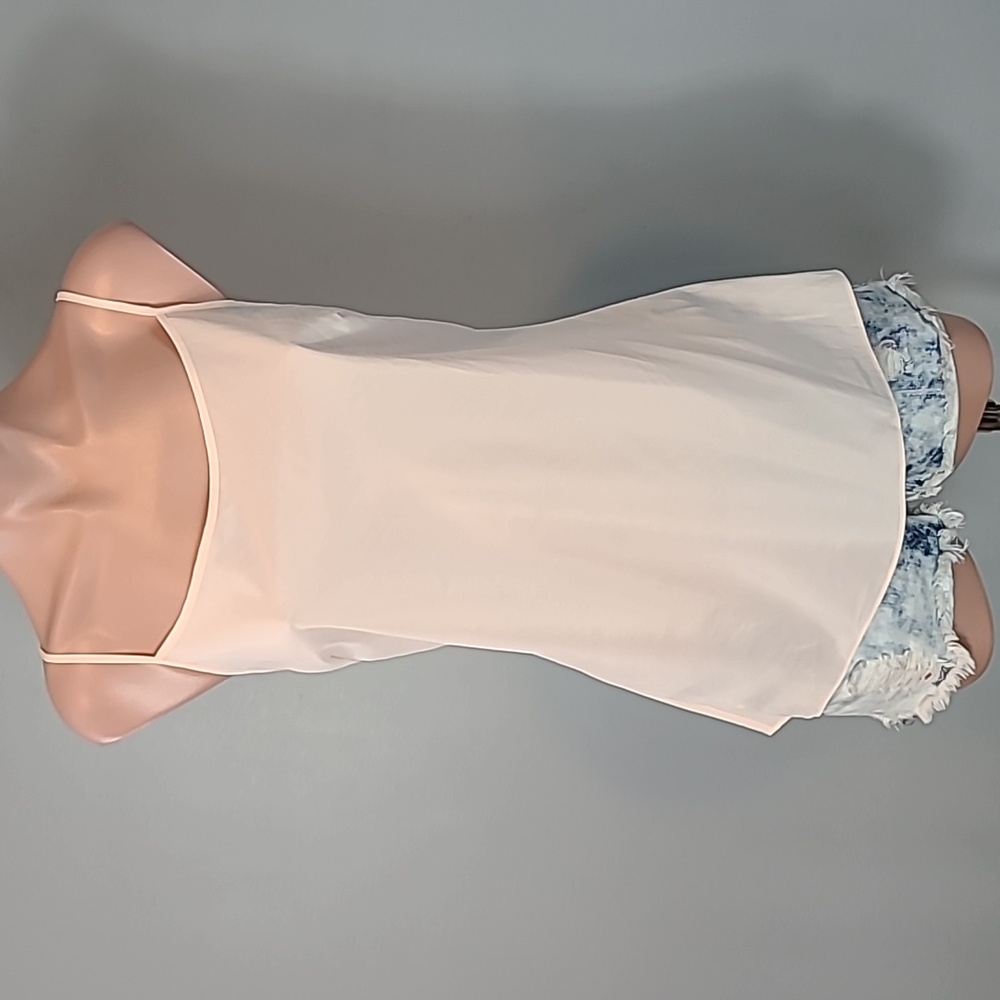 Hilton Hollis Womens Satin Cami Shirt Pink Pastel Top Size Medium Comfy Flowy